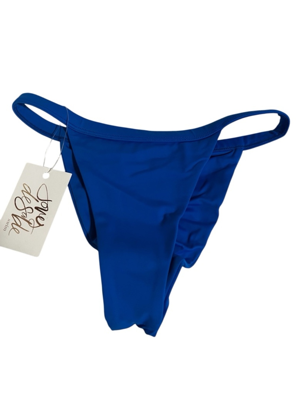 Joues de Sable Blue Bikini Bottoms Medium Ruched Back Cheeky NWT Stretch